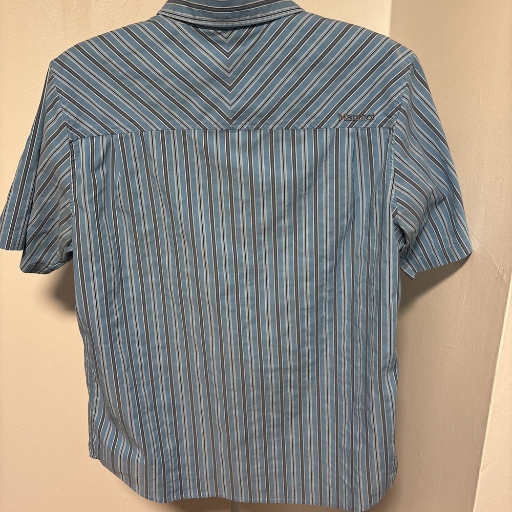 Marmot Men's Striped  Short Sleeve Button Down Shirt Outdoor Casual  Large - Picture 4 of 7